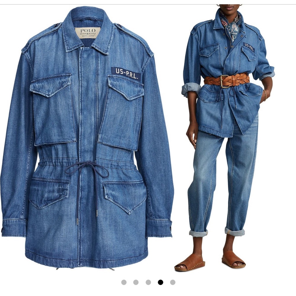 Polo ralph lauren military denim jacket - Picture 2 of 6